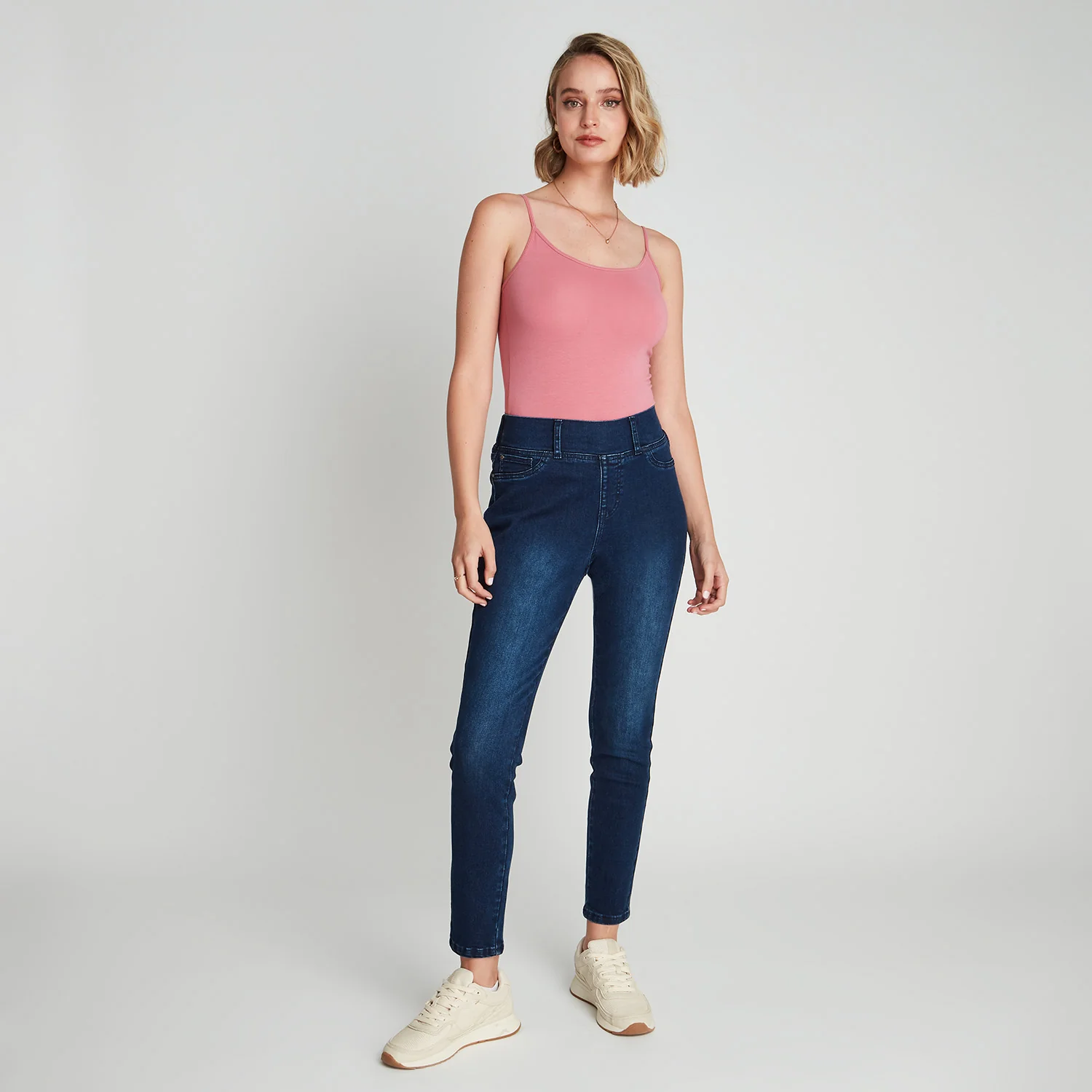 Skinny Jeans Pretina Alta Azul Oscuro - Image 4