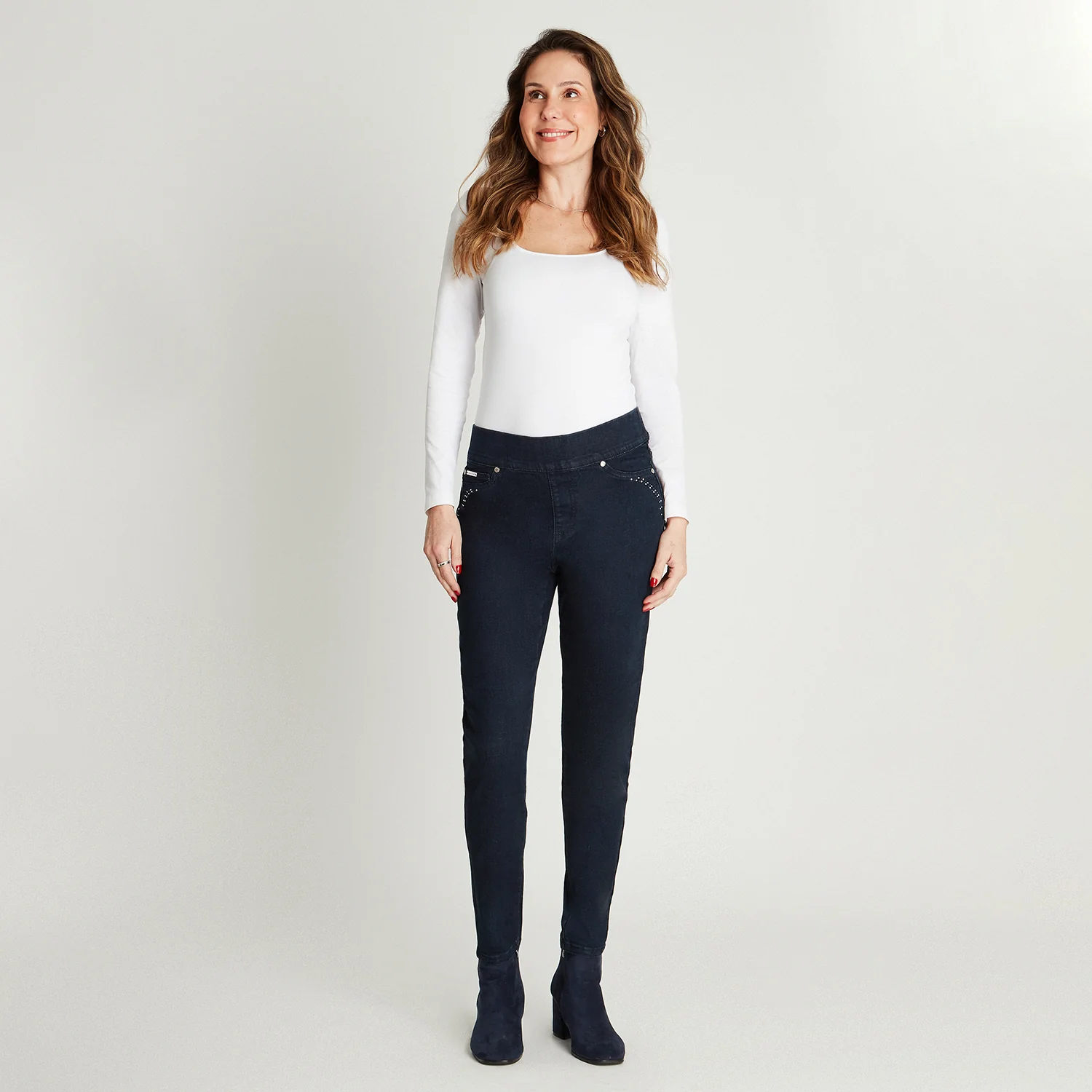 Leggins Con Pretina Ancha Bolsillos Falsos - Image 4