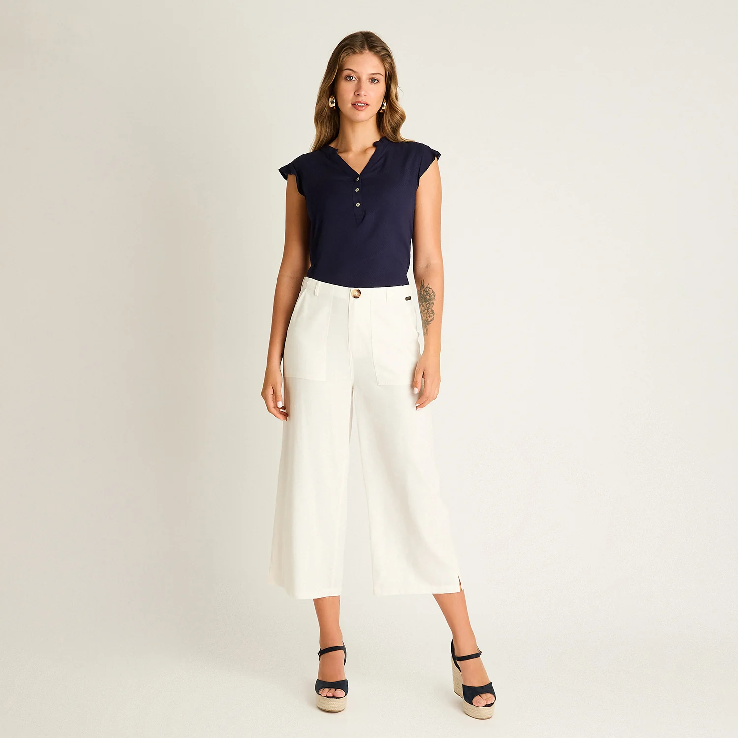 Pantalón Crudo Culotte No Elasticado Calce Normal - Image 4